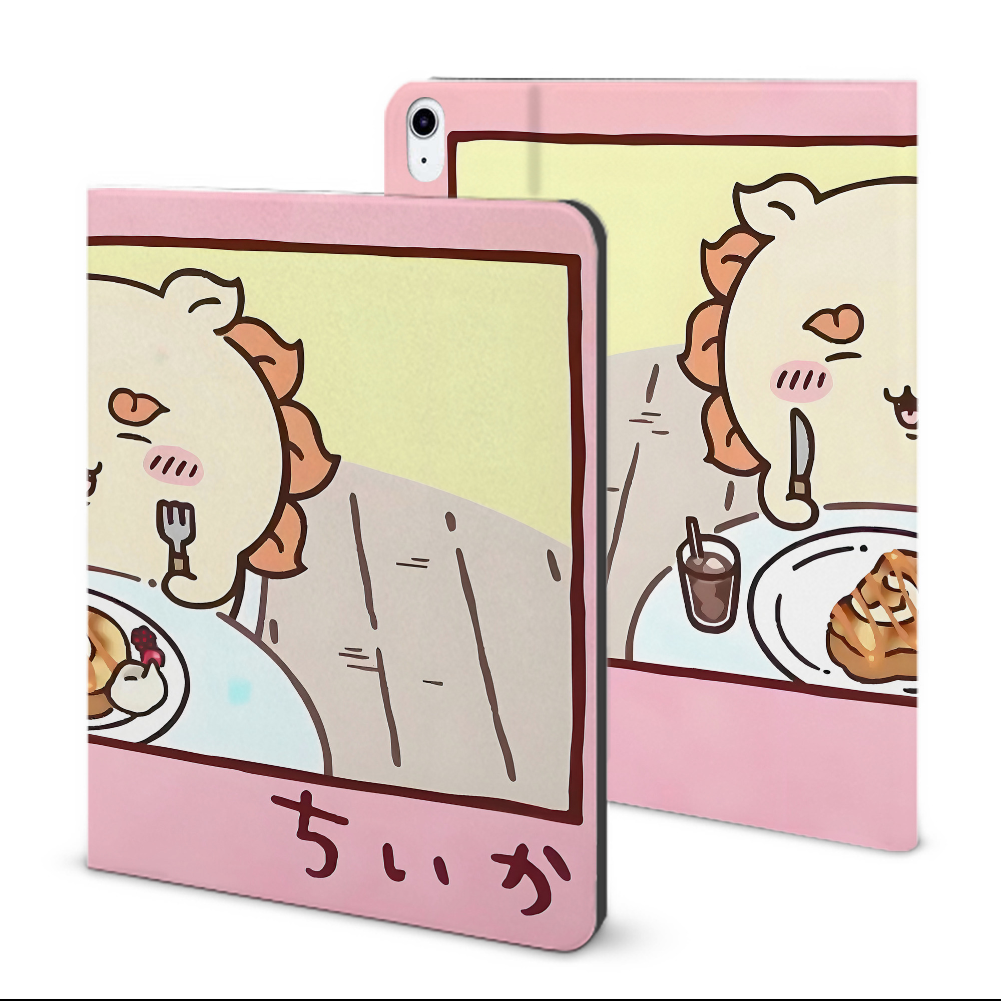 （画像用） ちいかわ Chii-kawa IPad ケース ブック型 PUレザー TPU 耐衝撃 軽量 薄型 ペン収納なし 全面保護 IPad 各モデル対応